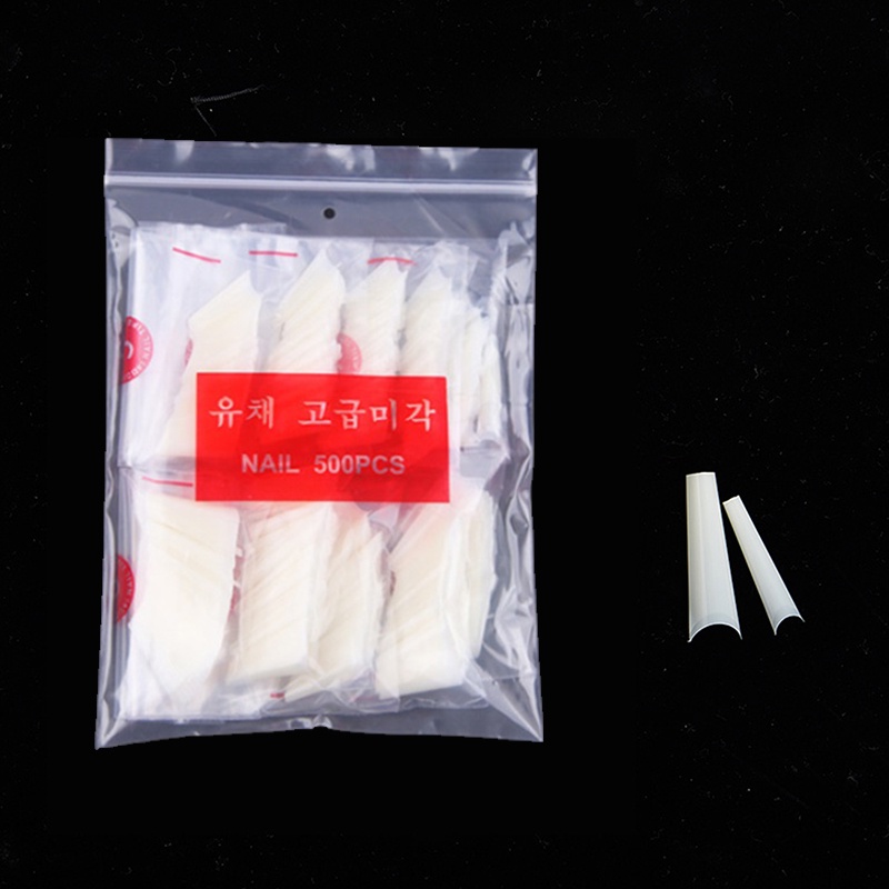 500pcs / Kantong Kuku Palsu Ekstra Panjang Ukuran Xxl