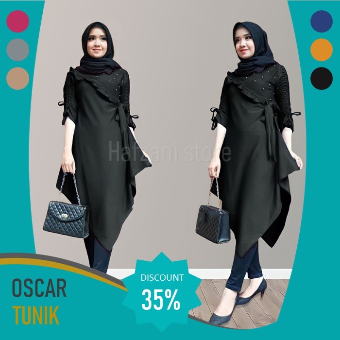 Atasan Tunik blouse Wanita Muslim Baju Lebaran Pakaian Remaja Perempuan Oscar Tunic Kekinian Terbaru