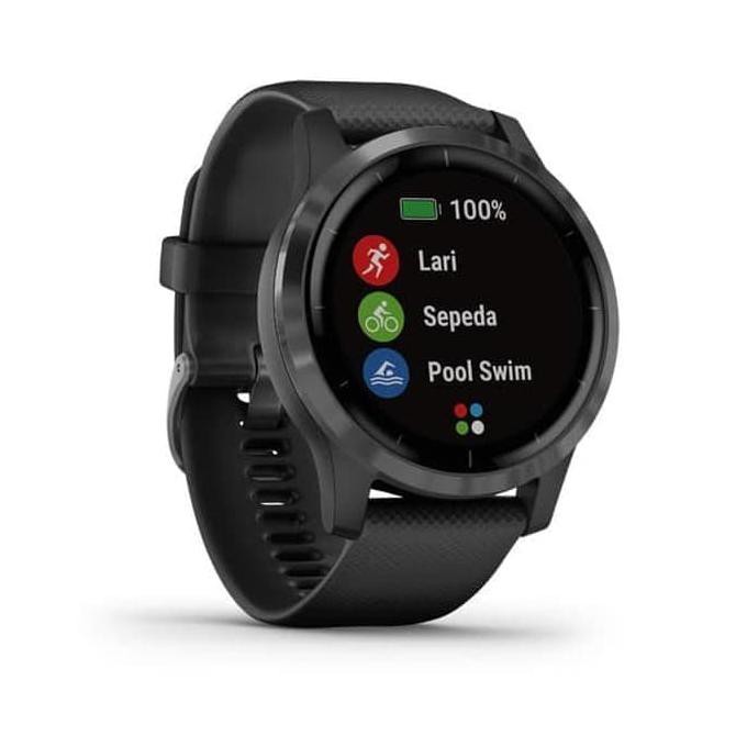 ITERBATASl Garmin Vivoactive 4 GPS Wi-Fi Garansi Tam 2 Tahun - shadow grey