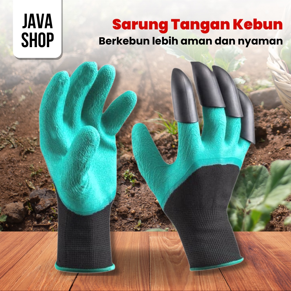 JAVASHOP Sarung Tangan Kebun Cakar Tanaman Peralatan Berkebun