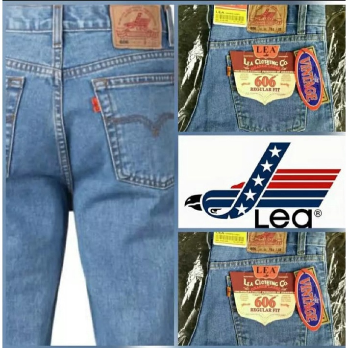 Celana Jeans panjang pria LEA 606 Grade Original Standar Reguler size 28-38