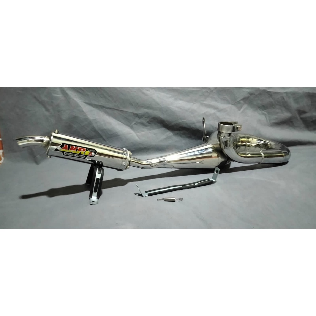 KNALPOT VESPA RACING KANAN KOMPETISI FULL CROOME AKR23