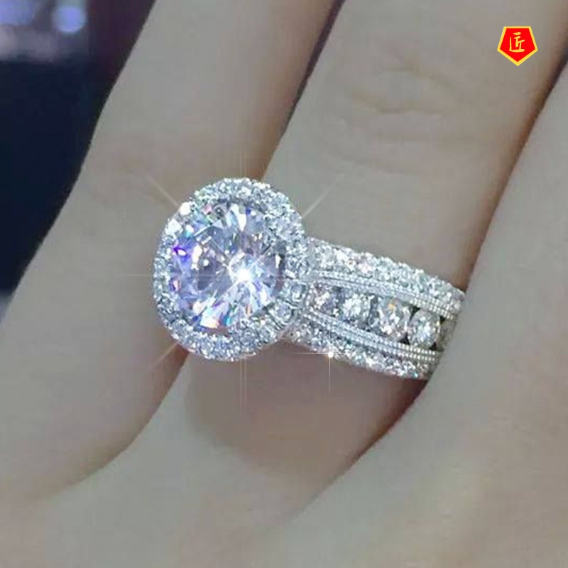 [Ready Stock]Fashion Elegant Full Diamond Ring