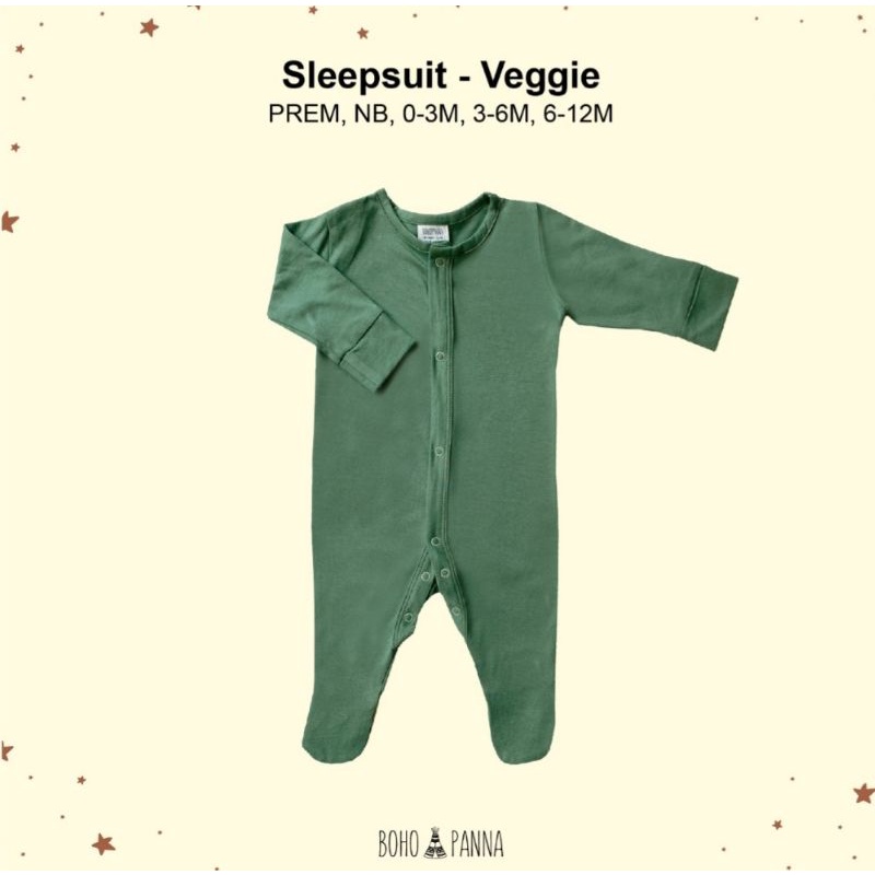 Sleepsuit Snap Bohopanna B47 / Sleepsuit Bayi Polos / Sleepsuit Bayi Unisex / Sleepsuit Bayi Polos Katun / Sleepsuit Bayi Bohopanna