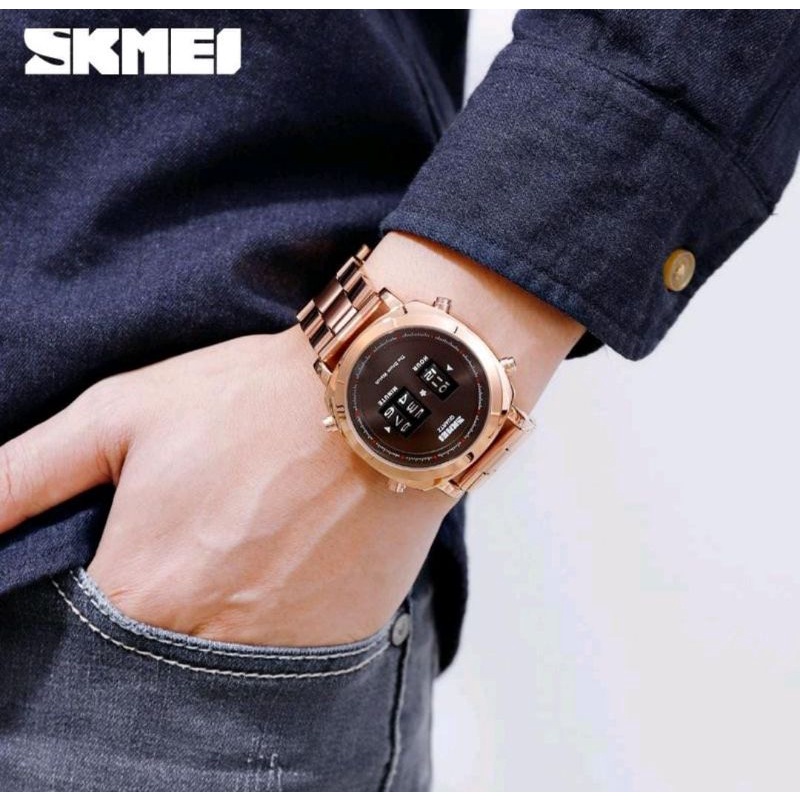 TERVIRAL SKMEI 1531 Jam Tangan Pria Analog Tali Stainless Anti Air