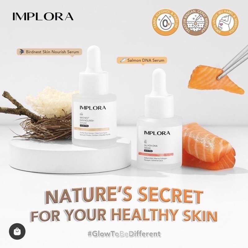 SERUM IMPLORA SALMON DNA &amp; BIRDNEST SKIN NOURISH TERBARU - APPLE KOSMETIK