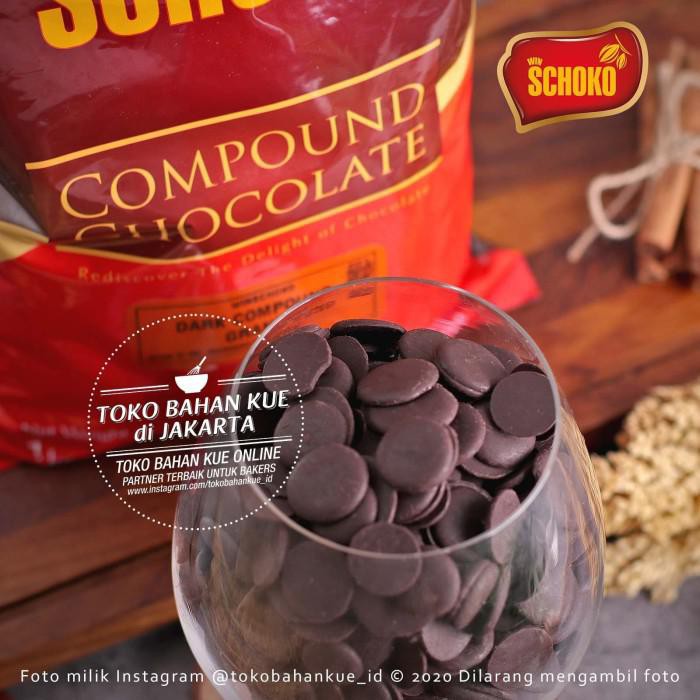 

PROMO - SCHOKO DARK COMPOUND CHOCOLATE COIN 1KG COKLAT KOIN BAKING KEPING ENAK