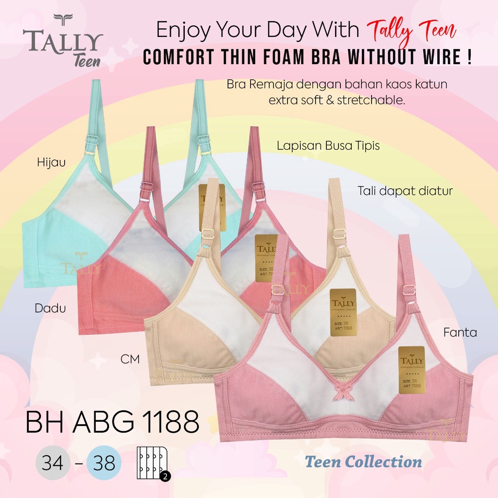 Bh Sport Bra Tally 1188 (Cup A) Remaja Katun | Tanpa Busa Tanpa Kawat |*