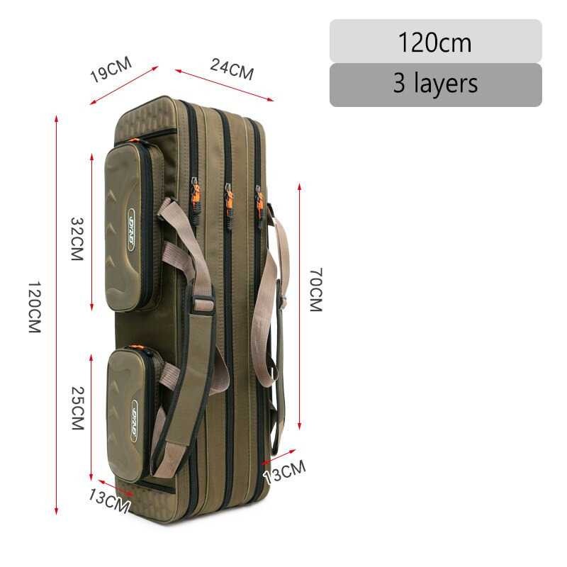 Tas Pancing Joran 3 Layer Multifungsi Traveling Fishing Bag 120cm