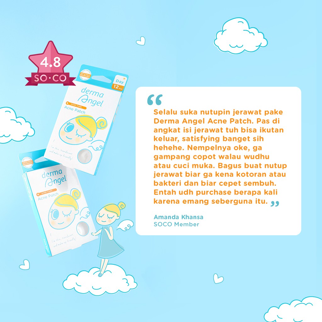 ⭐BAGUS⭐ [BPOM] DERMA ANGEL ACNE PATCH | Plester Jerawat Day / Night / Mix 6 /12 / 18