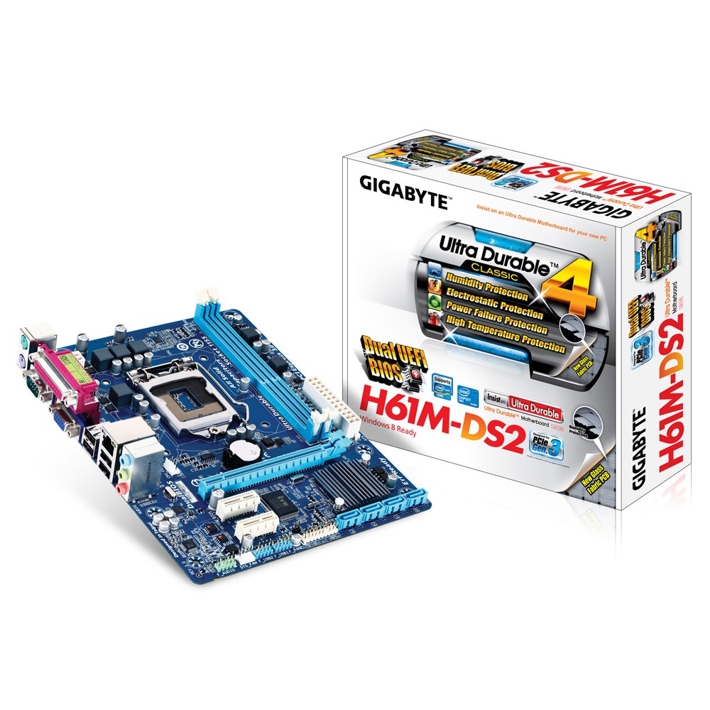 MOTHERBOARD GIGABYTE H61M-DS2 DDR3 1155