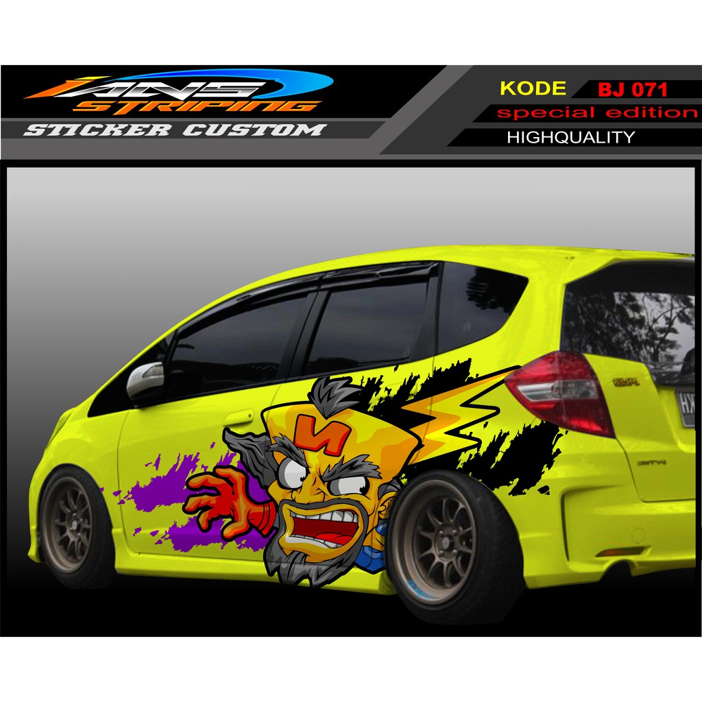 STIKER DECAL MOBIL HONDA JAZZ KARTOON