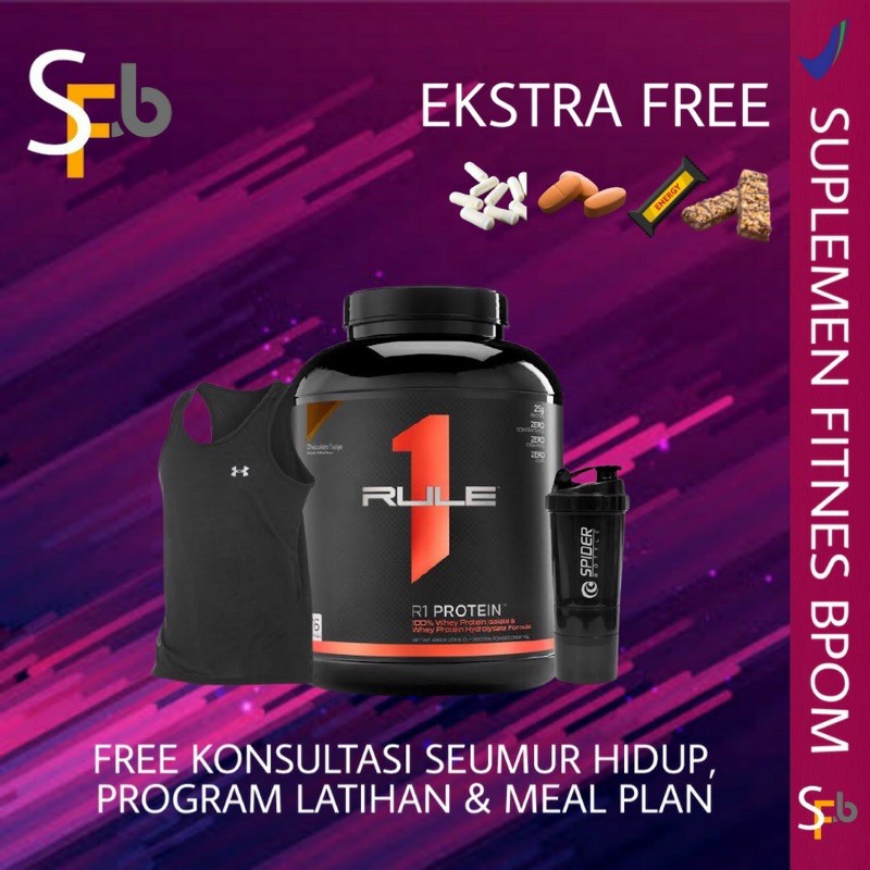 RULE ONE 1 R1 ISOLATE 5 LBS SUPLEMEN SUSU FITNES FITNESS TINGGI PROTEIN GYM KESEHATAN MAKANAN