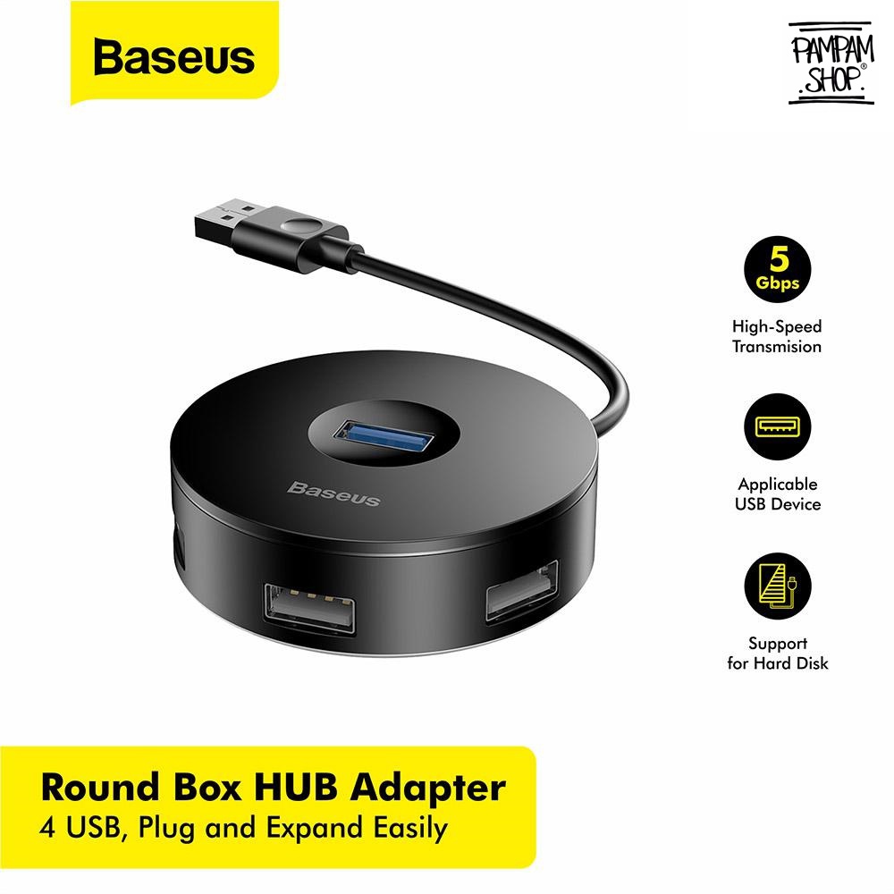 Baseus Round Box USB HUB 3.0 Male to 4 Port USB 3.0 Female Original Adapter Adaptor Kabel Converter Ori