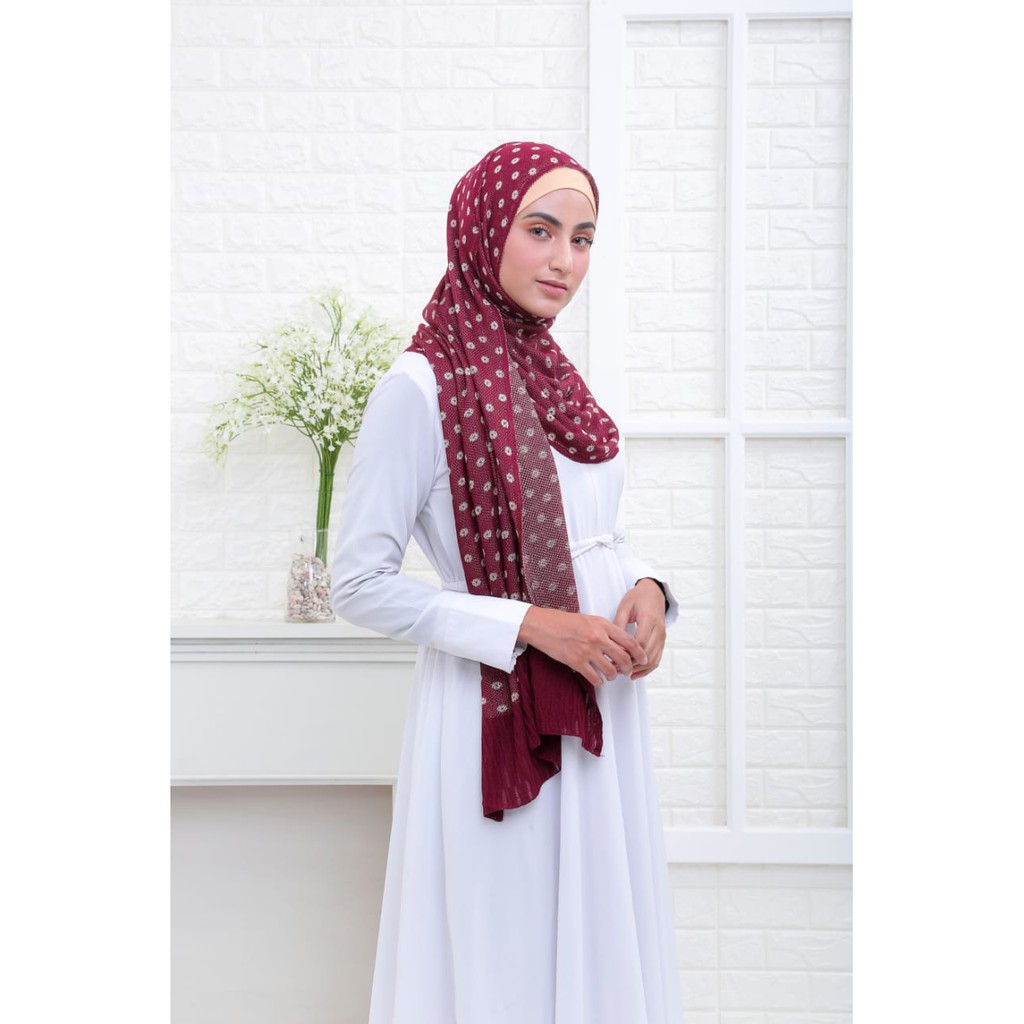 Hijab Rajut Instan Nuha Polka
