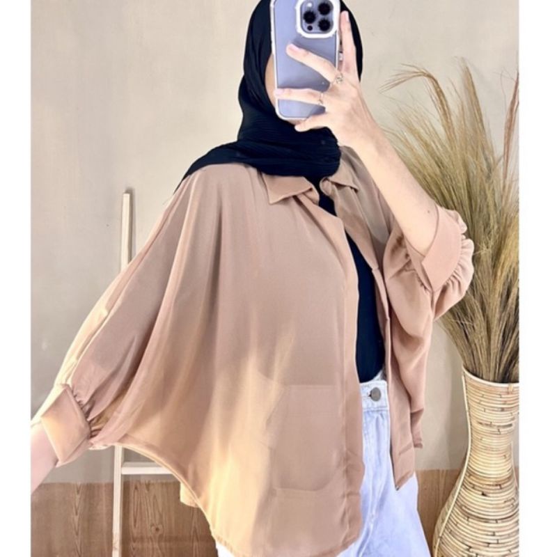 CARDIGAN BATWING OUTER ATASAN WANITA BAHAN CERUTY (outer ceruty)