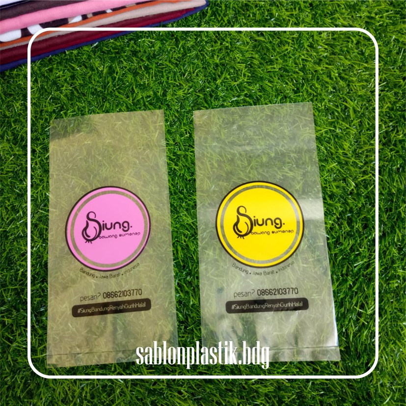 

Sablon Plastik Murah PP Kemasan Ukuran 18,20,25, FREE DESAIN - SEJATIPRINTING