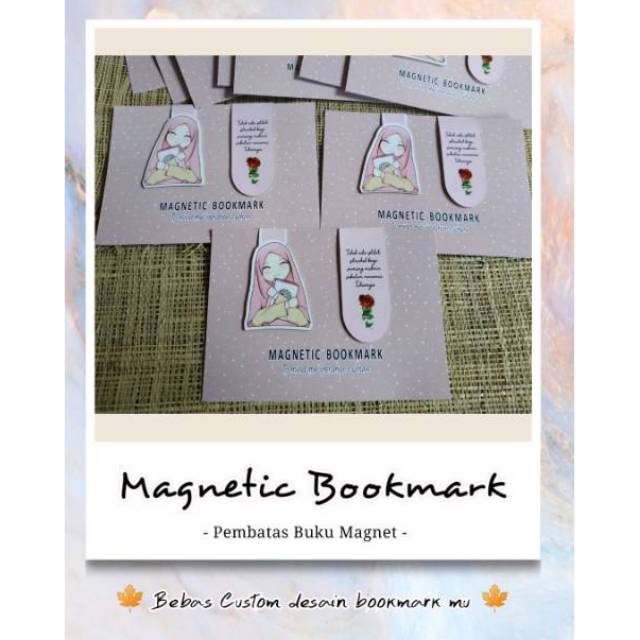 

Magnetic Bookmark ll Pembatas Buku Magnet - bisa CUSTOM FOTO