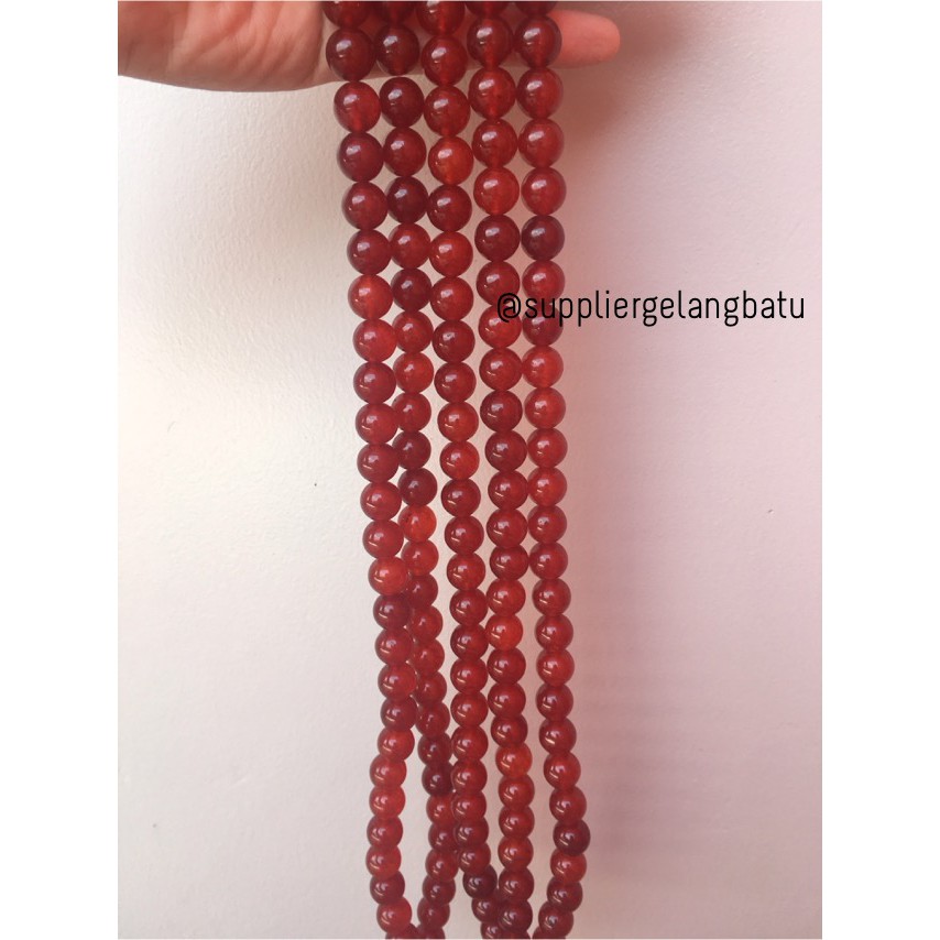 Carnelian Orange Natural Stone Batu Manau Garnet Agate 14mm Akik Natural Ready Grosir Natural Akik