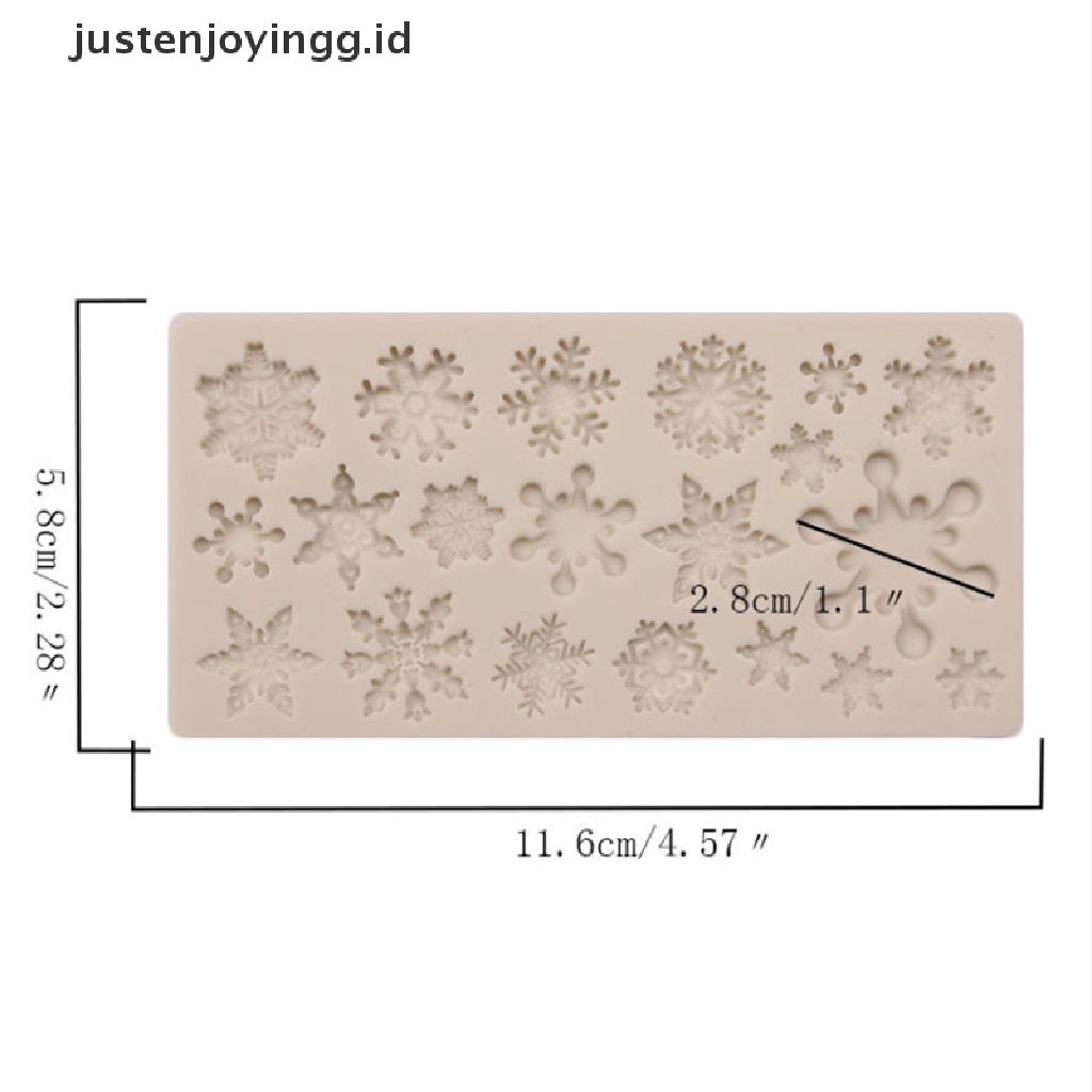 Cetakan Adonan Kue &amp; Cokelat Desain Snowflake Bahan Silikon Untuk Natal