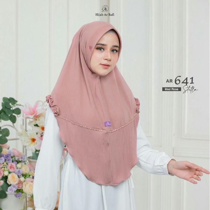 Hijab Arrafi AR 641 Kerudung Bergo Pliskit Terbaru Hijab Ternyaman Pet antem Hijab Instan Arrafi Ar 