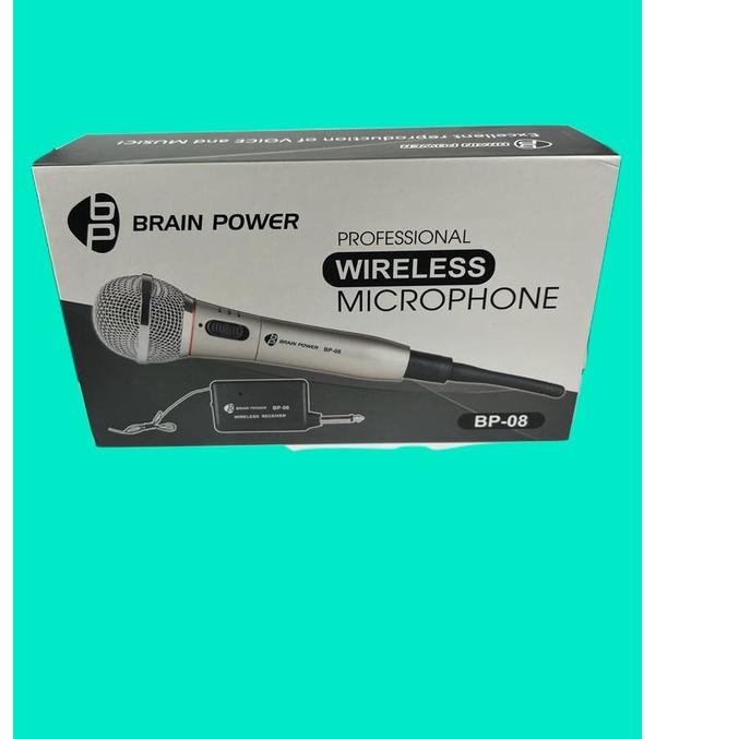 Microphone Wireless Proffesional Brain Power BP-08 - Mic Wireless dan Kabel - Microphone Wired &amp; Wireless - Mikrofon Bluetooth dan Kabel