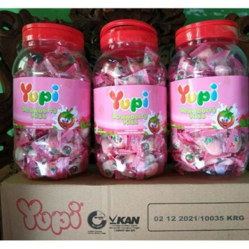 

Permen Yupi strawberry Toples isi 125pc MURAH 300gr