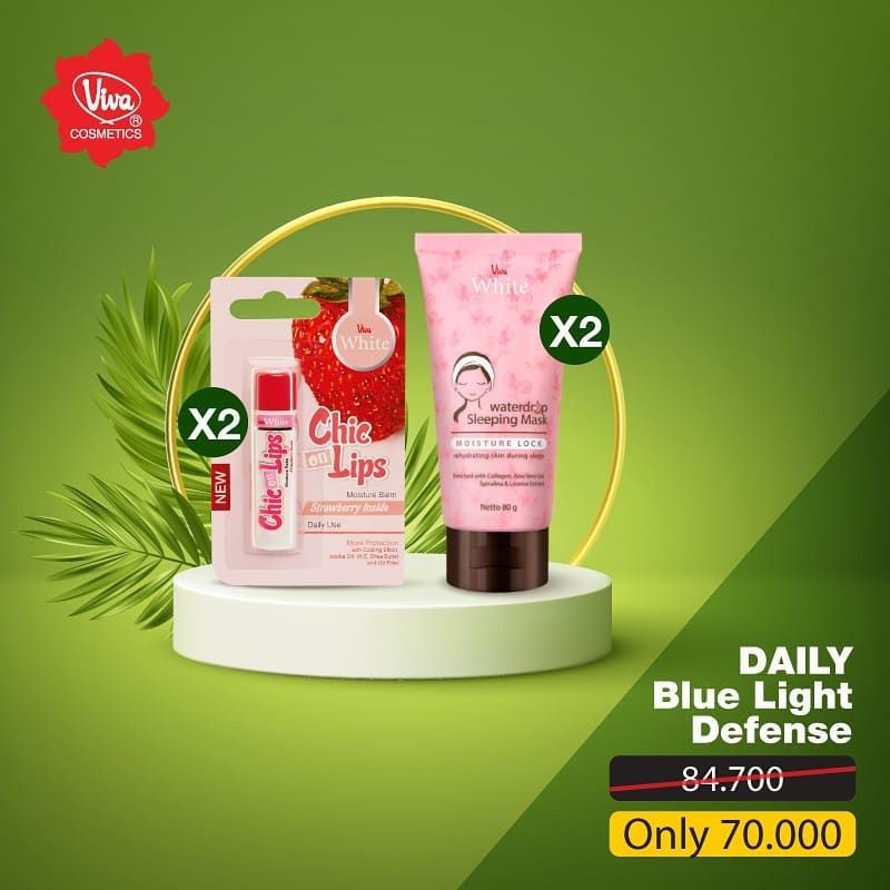 Paket 2 Sleeping Mask dan 2 Chic On Lips Lip Balm Viva