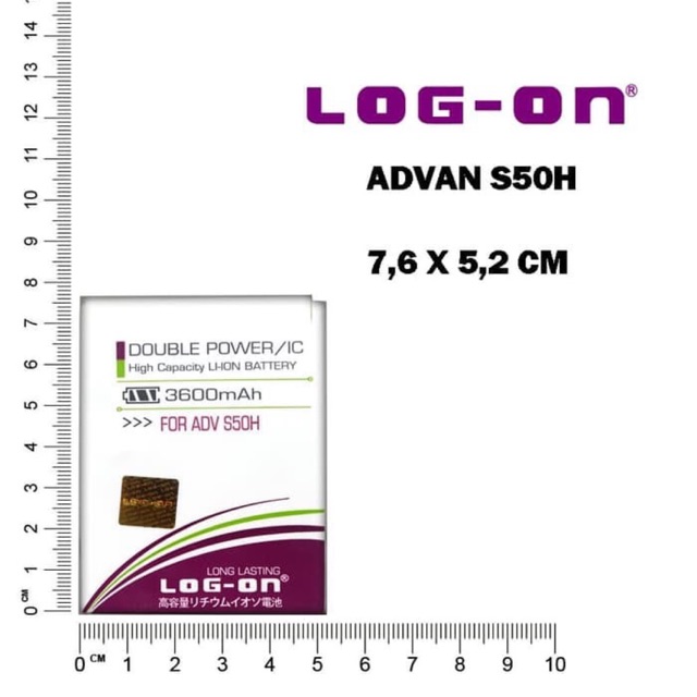 BATERAI LOG ON ADVAN VANDROID S50H DOUBLE POWER DOUBLE IC BATRE