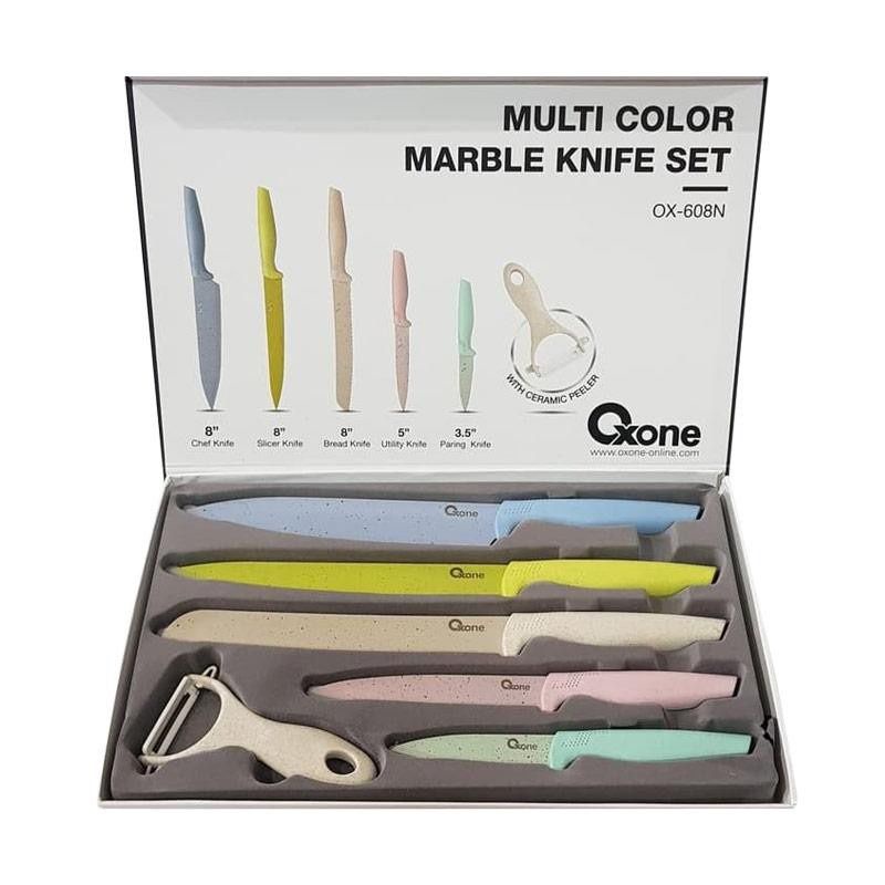 OXONE MULTI COLOR MARBLE PISAU SET 6 Pcs OX-608N OX 608 N