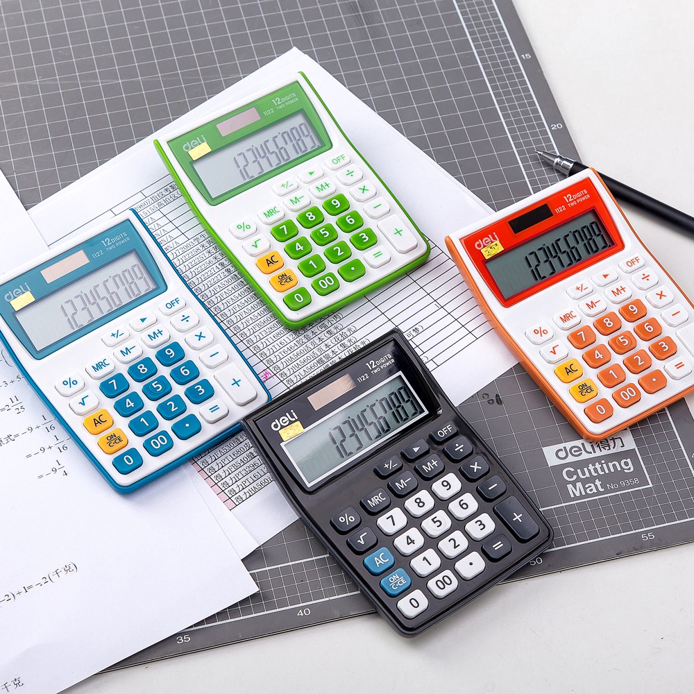 

HAPPY TIME DELI KALKULATOR PORTABLE 12 DIGIT LAYAR LCD BESAR WARNA WARNI PORTABLE CALCULATOR PERLENGKAPAN SEKOLAH KANTOR KULIAH E1122