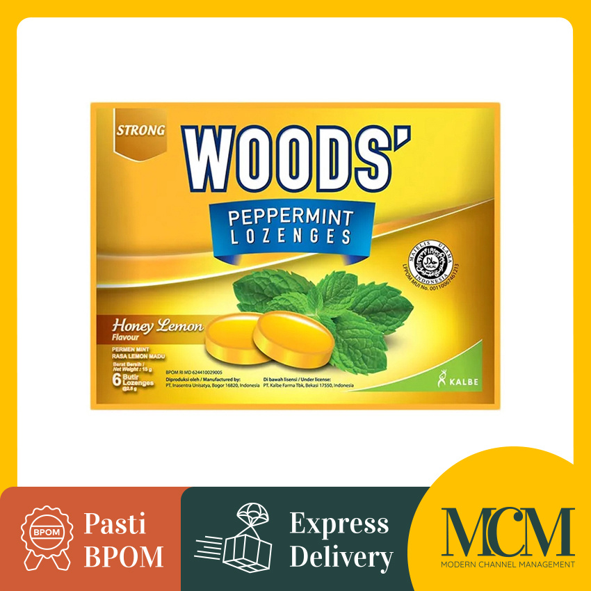 

Woods Permen Pelega Tenggorokan Rasa Honey Lemon - 6 Pcs