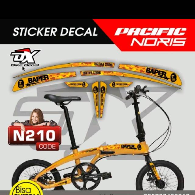 Stiker decal sepedah pasific noris 210