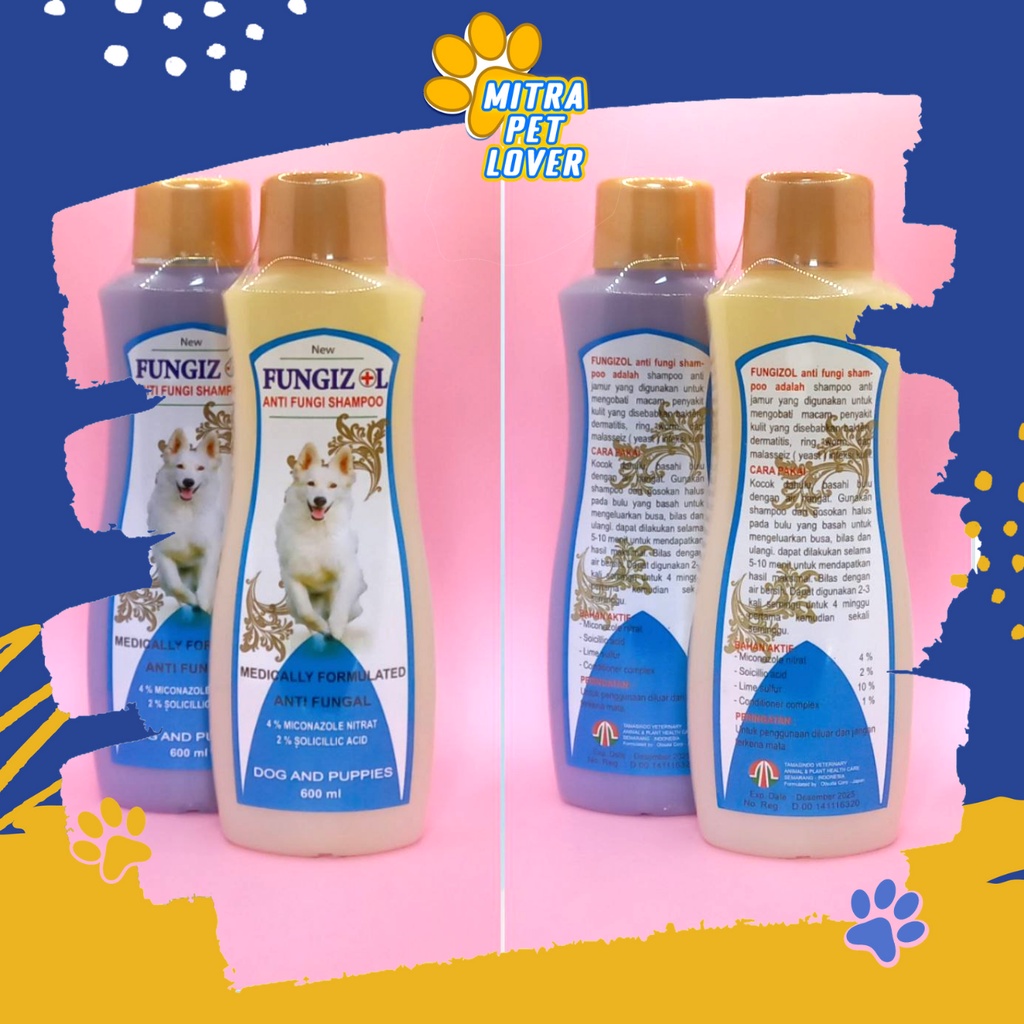 SAMPO ANTI JAMUR UNTUK ANJING - FUNGIZOL DOG SHAMPOO 600ML ORIGINAL - LEMBUT WANGI SEHAT MENGHALUSKAN MELEMBUTKAN BULU ANJING PET ANIMAL HEALTHCARE AND VETERINARY TAMASINDO OBAT KESEHATAN DAN VITAMIN TERNAK HEWAN BINATANG PELIHARAAN MITRAPETLOVER