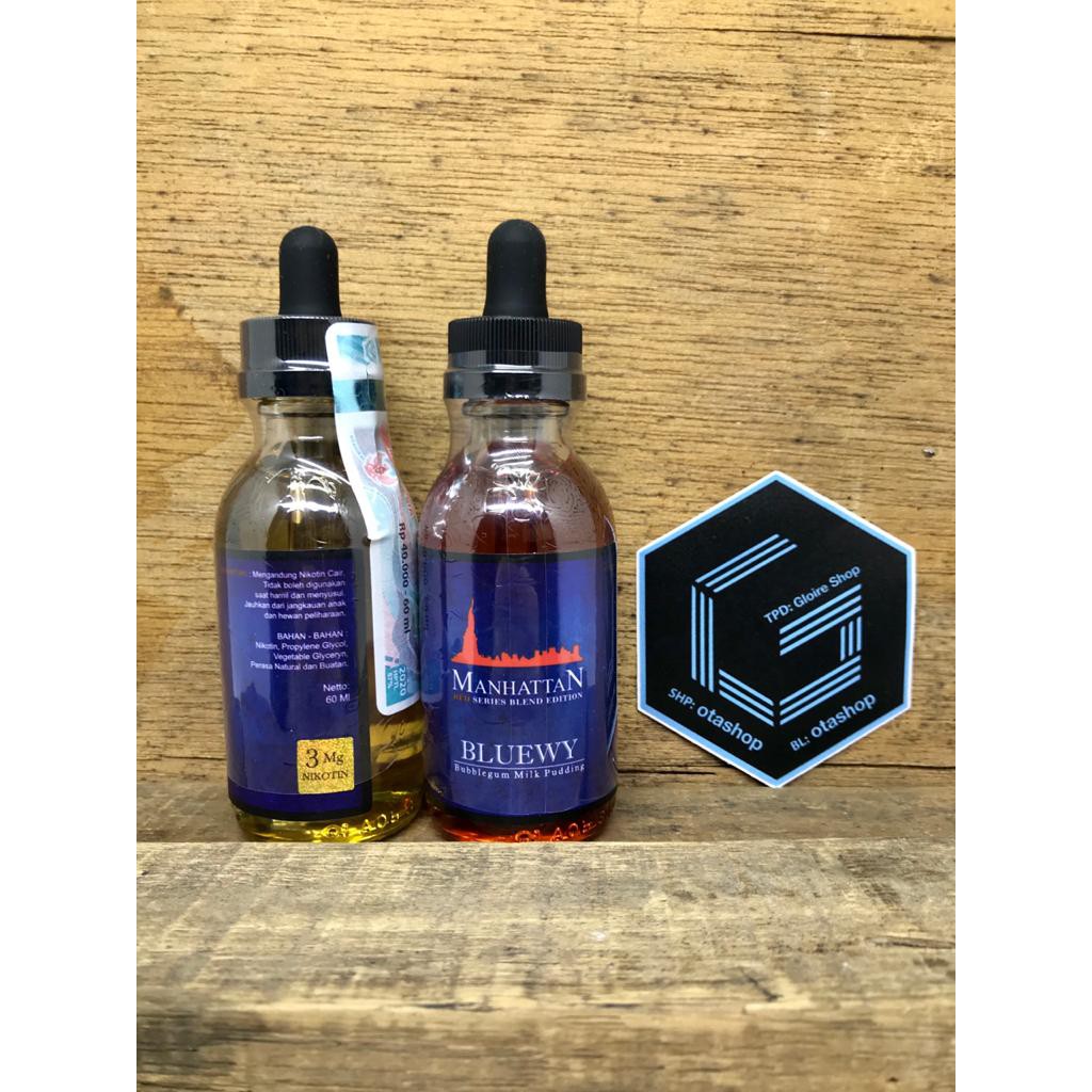 Manhattan Bluewy 60ml 3mg 6mg 9mg 12mg 18mg 24mg liquid vape vapor pod pods pita cukai DTL - MTL