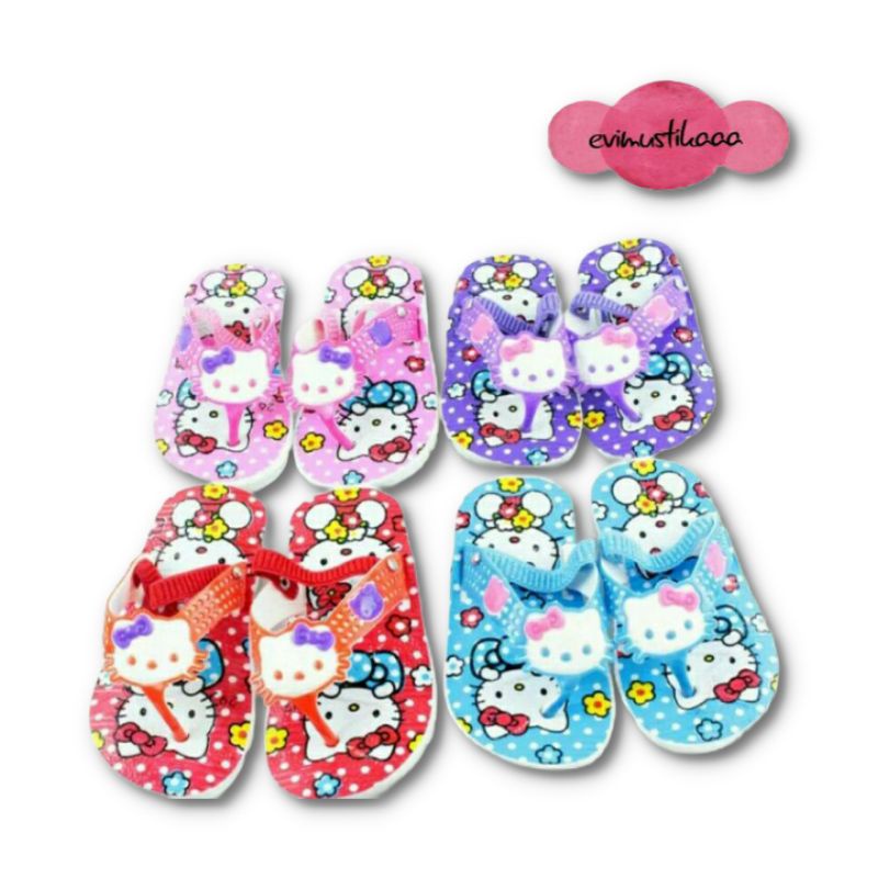 Mokaya 558 - Sendal Jepit Bunyi Cit Cit Anak Perempuan Motif Hello Kitty Size 24 - 29