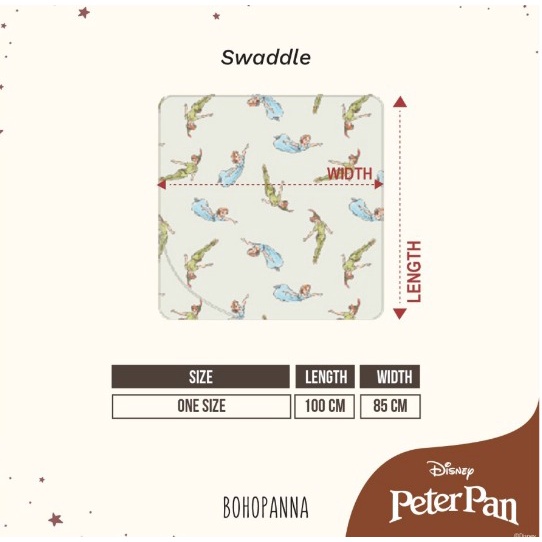 BOHOPANNA x Disney Peterpan Swaddle | Bedong Bayi