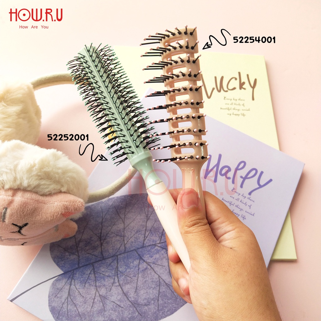 HOW.R.U | Vented Brush Sisir untuk Rambut Kusut / Ikal / Keriting warna Pastel