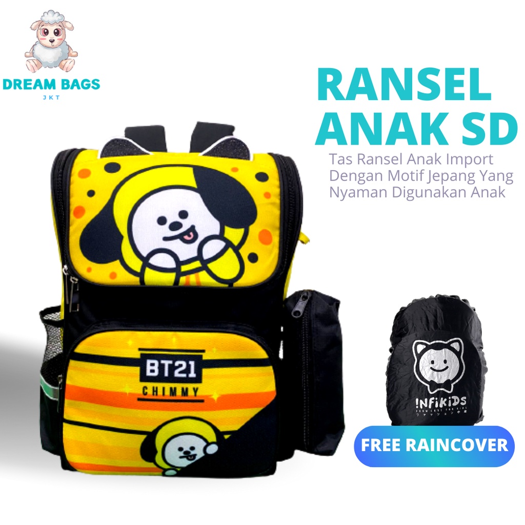 DREAM BAGS Ransel Anak Karakter BT21 DB-2009 Tas Anak SD Tas Sekolah