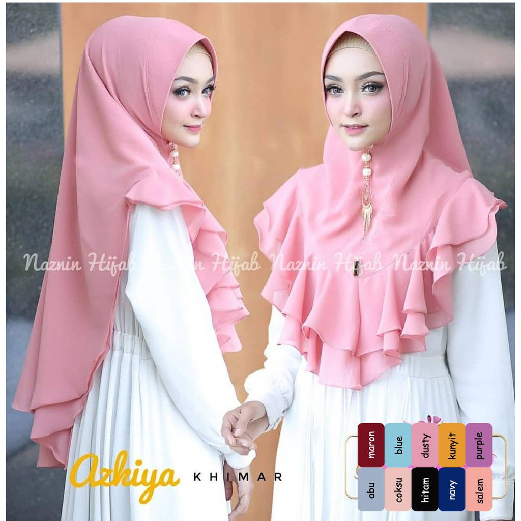 KHIMAR JILBAB ALIMAH REMPEL Khimar Layer/ Sifon Crepe/ Hijab Terbaru/ Khimar 2 Layer