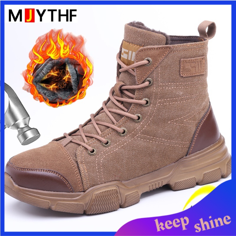 Sepatu Safety Pria Import Lightweight Men Winter Boots Work Safety Shoes Men Steel Toe Cap Safety Bo
