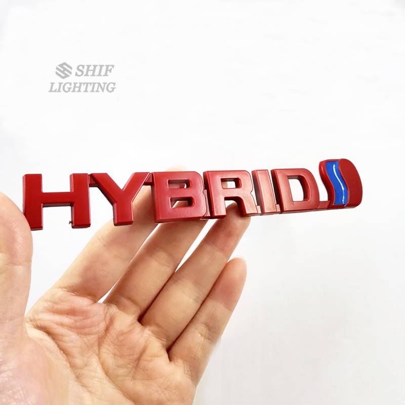 1pc Stiker Emblem / Badge Tulisan HYBRID Bahan Metal Ukuran 4x4 Untuk Dekorasi Mobil