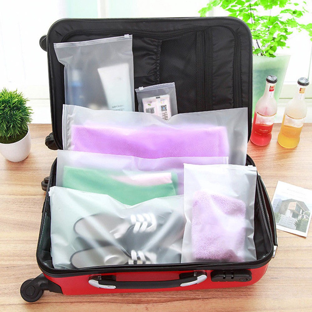 1pc / 3pcs Tas Penyimpanan Pakaian Dalam Sepatu Portabel Translucent Tahan Lembab Untuk Travel