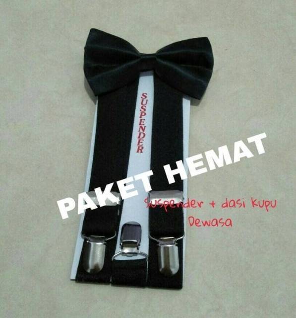 PAKET SUSPENDER &amp; DASI KUPU DEWASA - BRETEL JOJON KUPU FASHION