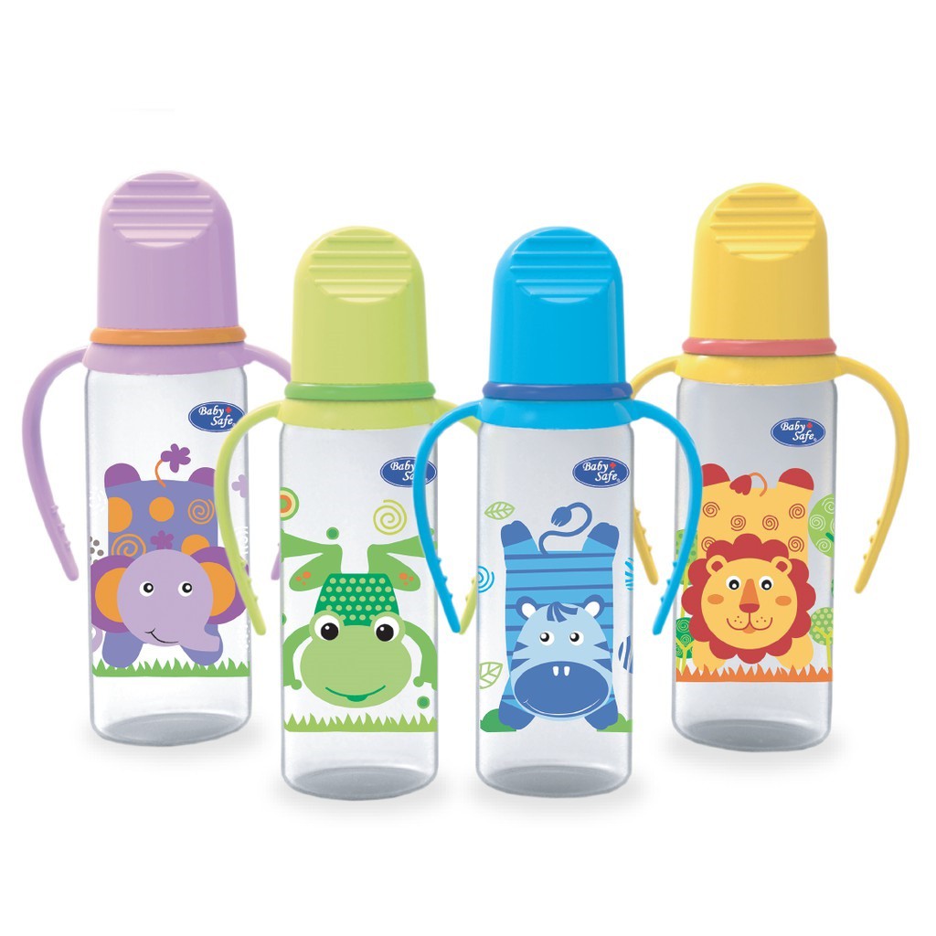 Baby Safe Fedding Bottle With Handle 250ml Botol Susu Bayi JS005