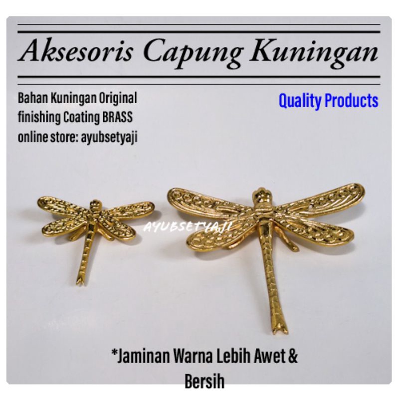 Souvenir Aksesoris Capung Kuningan Antik Pajangan model capung mainan hias serangga dekorasi rumah
