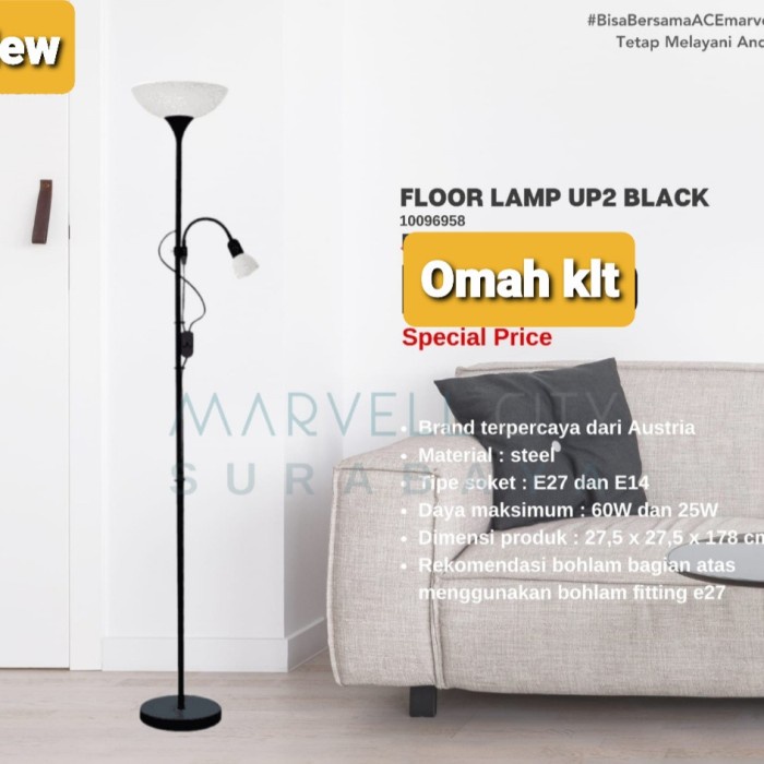 NEW lampu sudut lampu hias stand berdiri lampu tidur - Hitam