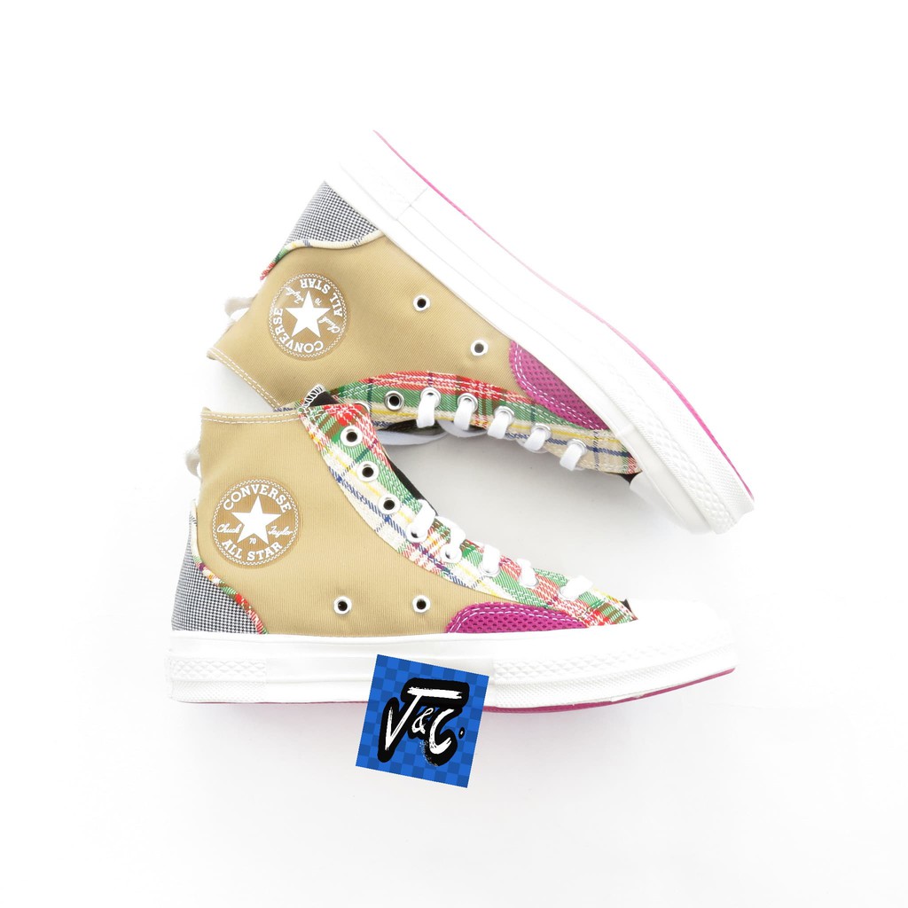 Sepatu Converse Chuck 1970 70s Hacked Fashion Patchwork Overlay Hi
