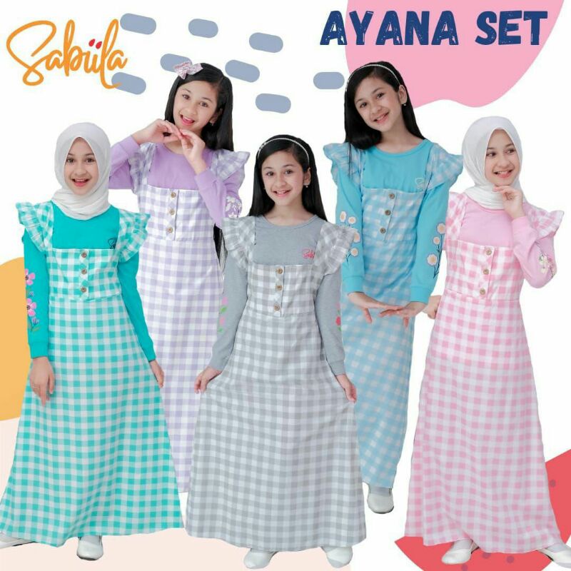 Gamis overall anak ayana kotak by sabiila
