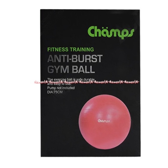 Champs Fitness Training Anti Burst Gym Ball 75cm Champ Camps Bola Untuk Yoga Gym Pink Balls Bola